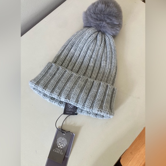 Vince Camuto Grey PomPom Winter Hat - Picture 7 of 10